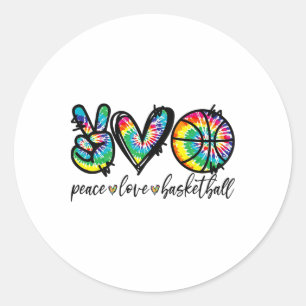 Peace Love Sketll Tie Dye Cute Sketll Lovers  Classic Round Sticker