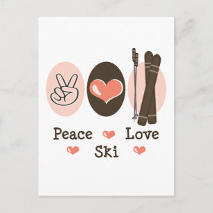 Peace Love Ski Postcard