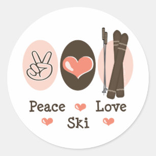 Peace Love Ski Stickers