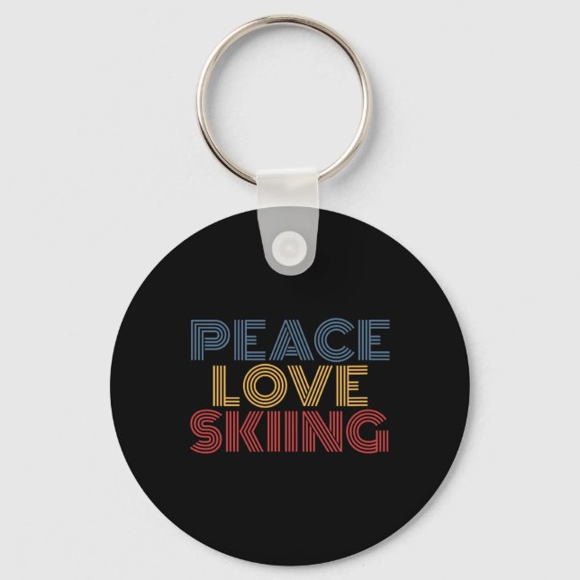 Peace Love Skiing  Key Ring (Front)