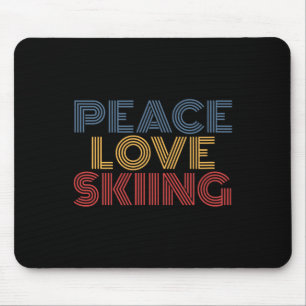 Peace Love Skiing Mouse Pad