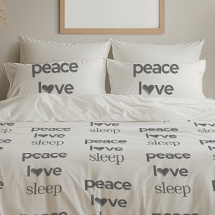 Peace Love Sleep - Modern Cozy Reversible Set of 2 Pillowcase