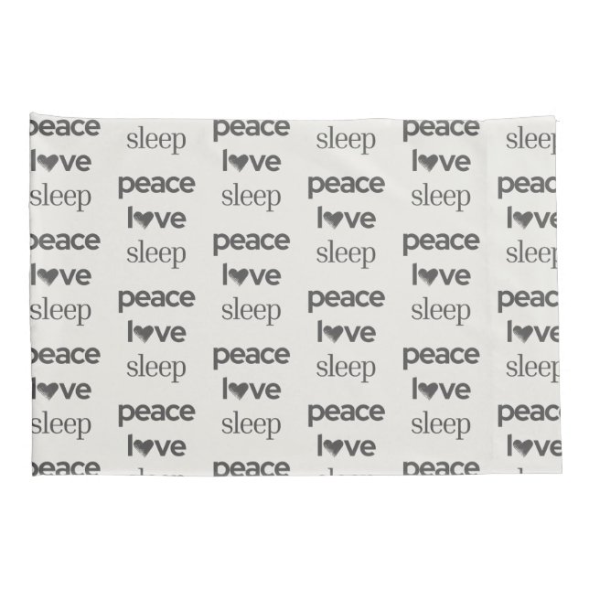 Peace Love Sleep - Modern Cozy Reversible Set of 2 Pillowcase (Back-Right)