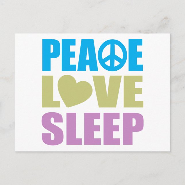 Peace Love Sleep Postcard (Front)