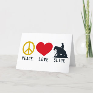 PEACE LOVE SLIDE Greeting Card