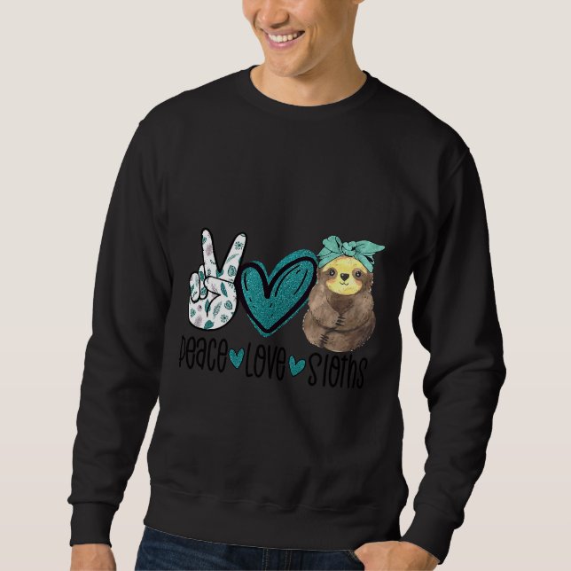 Peace Love Sloths Tropical Bandanna 30 Sweatshirt (Front)