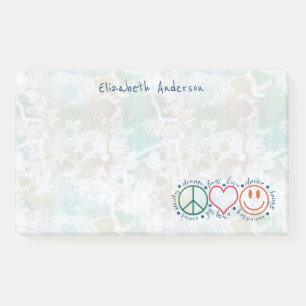 Peace Love Smile Personalize   Large Post-it Notes