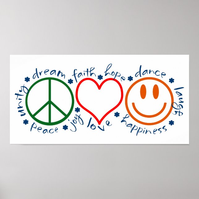 Peace Love Smile Poster (Front)