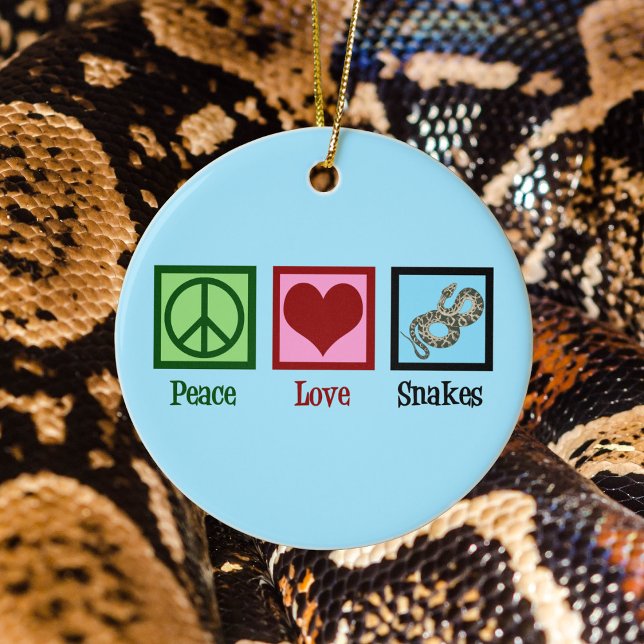 Peace Love Snakes Christmas Ceramic Tree Decoration (Creator Uploaded)