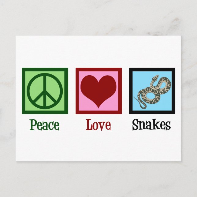 Peace Love Snakes Postcard (Front)