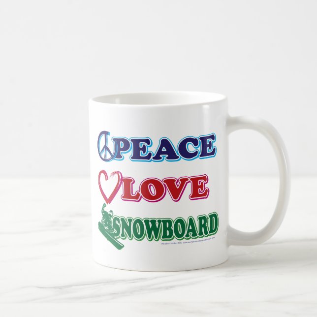 Peace-Love-Snow-Board Coffee Mug (Right)