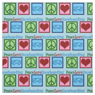 Peace Love Snowboarding Fabric