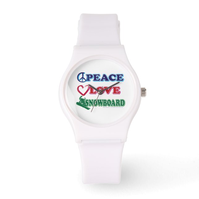 Peace Love Snowboarding Watch (Front)