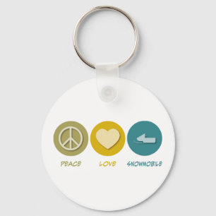 Peace Love Snowmobile Key Ring
