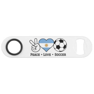 Peace Love Soccer Argentina Bar Key
