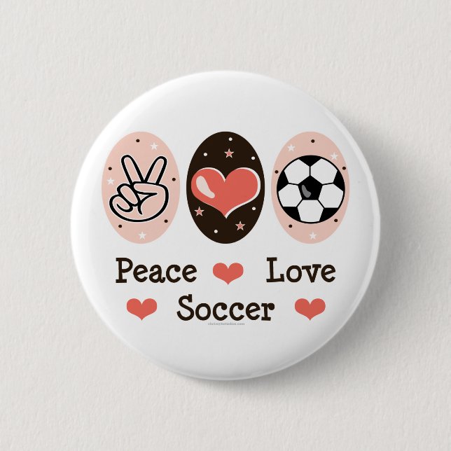 Peace Love Soccer Button (Front)
