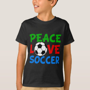 Peace Love Soccer Cute Kids T Shirt