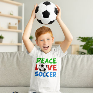 Peace Love Soccer Cute Kids T-Shirt