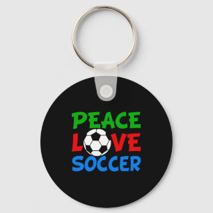 Peace Love Soccer Cute Kids T Shirt Key Ring