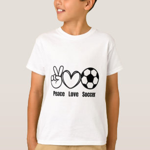 Peace Love Soccer Fan Apparel Men Women Kids Socce T-Shirt