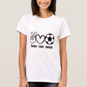 Peace Love Soccer Fan Apparel Men Women Kids Socce T-Shirt