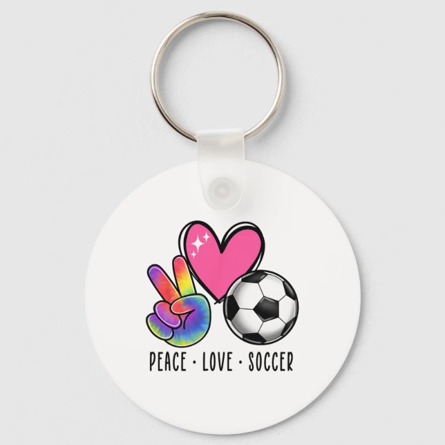Peace Love Soccer For Women Teen Girls Toddler  Key Ring (Front)