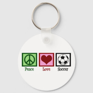Peace Love Soccer Key Ring