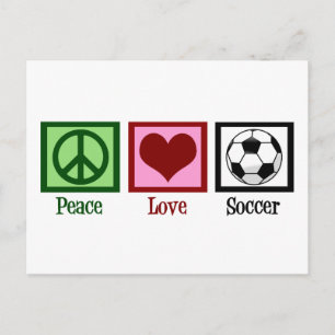 Peace Love Soccer Postcard