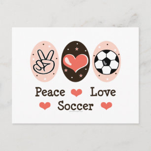 Peace Love Soccer Postcard