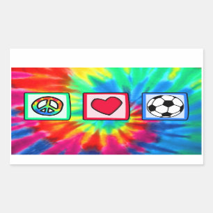 Peace, Love, Soccer Rectangular Sticker