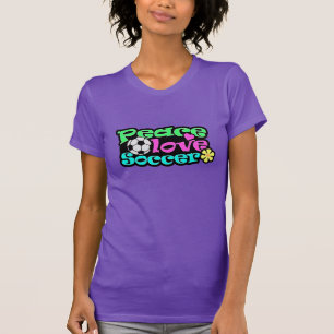 Peace, Love, Soccer; Retro T-Shirt