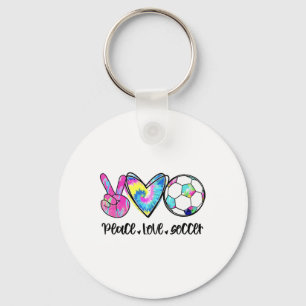 Peace Love Soccer Tie Dye Cute Soccer Lovers  Key Ring