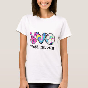 Peace Love Soccer Tie Dye Cute Soccer Lovers  T-Shirt