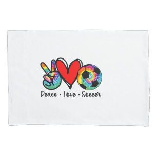 Peace Love Soccer Tie Dye Design Women Teen Girls  Pillowcase
