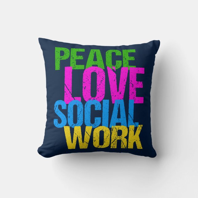 Peace Love Social Work Cushion (Front)