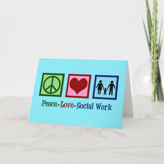 Peace Love Social Work Holiday Card (Front)
