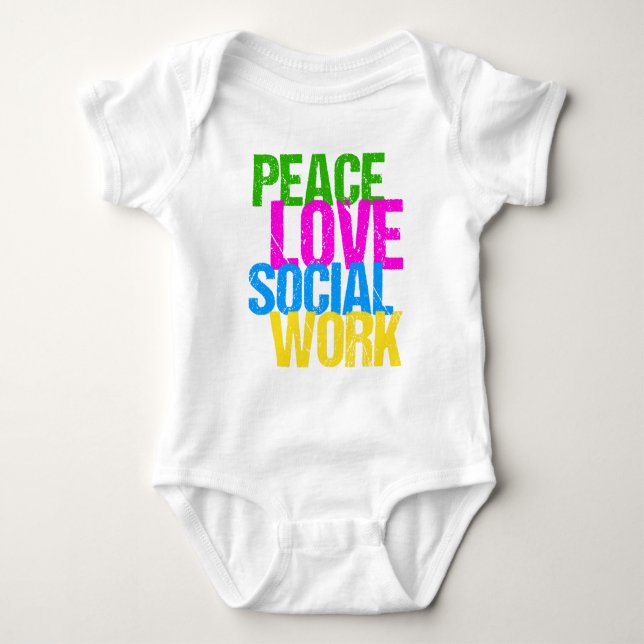 Peace Love Social Work T-Shirt (Front)