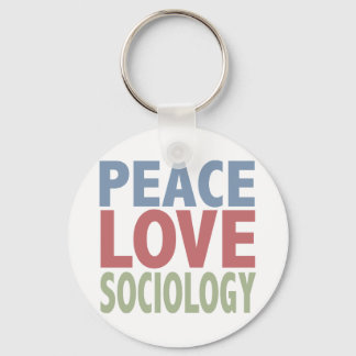 Peace Love Sociology Key Ring