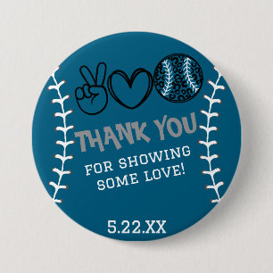 Peace Love Softball Birthday 7.5 Cm Round Badge