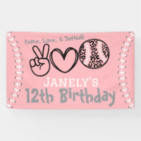 Peace Love Softball Birthday