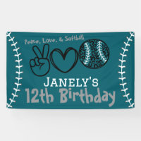 Peace Love Softball Birthday