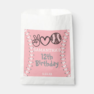 Peace Love Softball Birthday Favour Bags