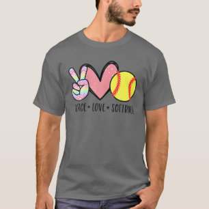 Peace Love Softball Cute Design For Mother's Day G T-Shirt