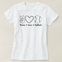 Peace Love Softball Funny Quote | Softball Saying