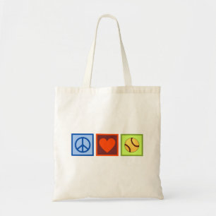 Peace Love Softball Mom Dad Grandma Christmas Tote Bag