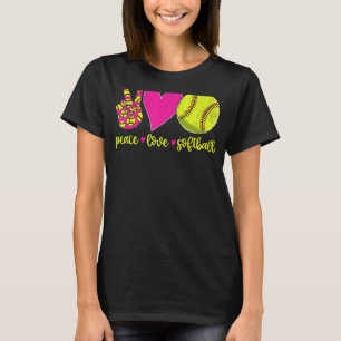 Peace Love Softball Mum  Men Women Kids T-Shirt