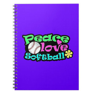 Peace, Love, Softball Notebook