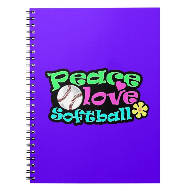 Peace, Love, Softball Notebook (Front)