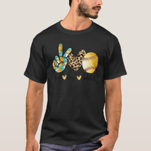 Peace Love Softball Pitcher Catcher Gift Kid Youth T-Shirt