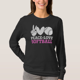 Peace Love Softball Softball Player Softball Game  T-Shirt